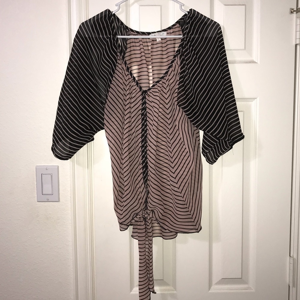 Pink and black blouse